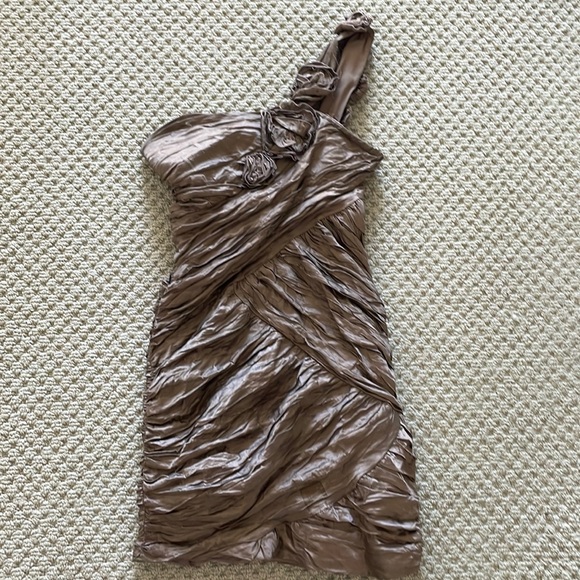 BCBG Maxizara Fatigue Brown Copper Evangeline Tearaway Dress - Picture 2 of 7